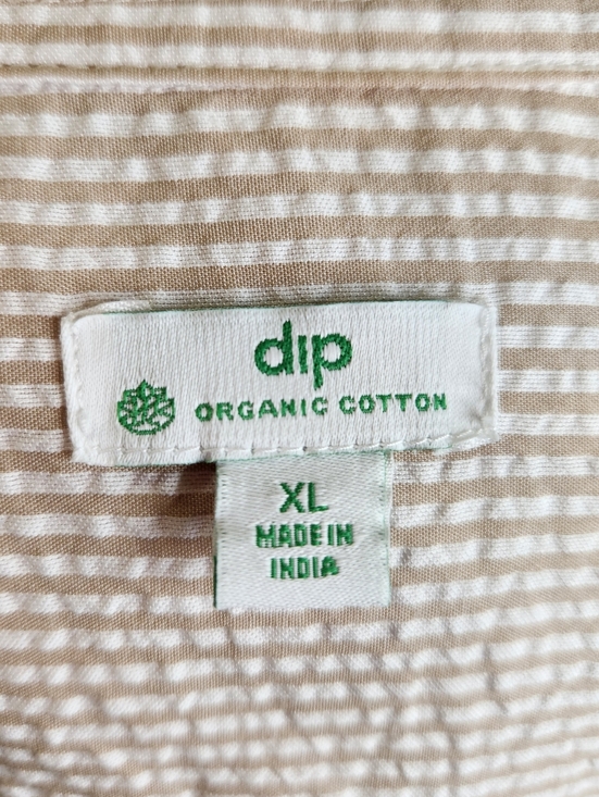 Dip Striped Tiered Buttondown Shirtdress Pockets Organic Cotton Modal Womens XL - Picture 6 of 9